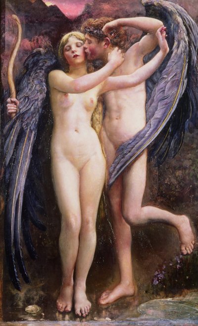 Cupido en Psyche door Annie Louisa Swynnerton